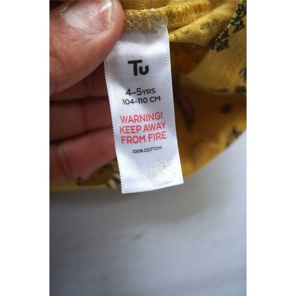 Tu Clothing Bunny Floral Short Sleeve Casual Dress - Size 4-5yrs - Picture 3 of 5